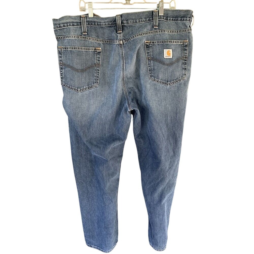 Mens Carhartt Blue Jeans 101483-968 42X32 Relaxed Fit Cotton Work Pants